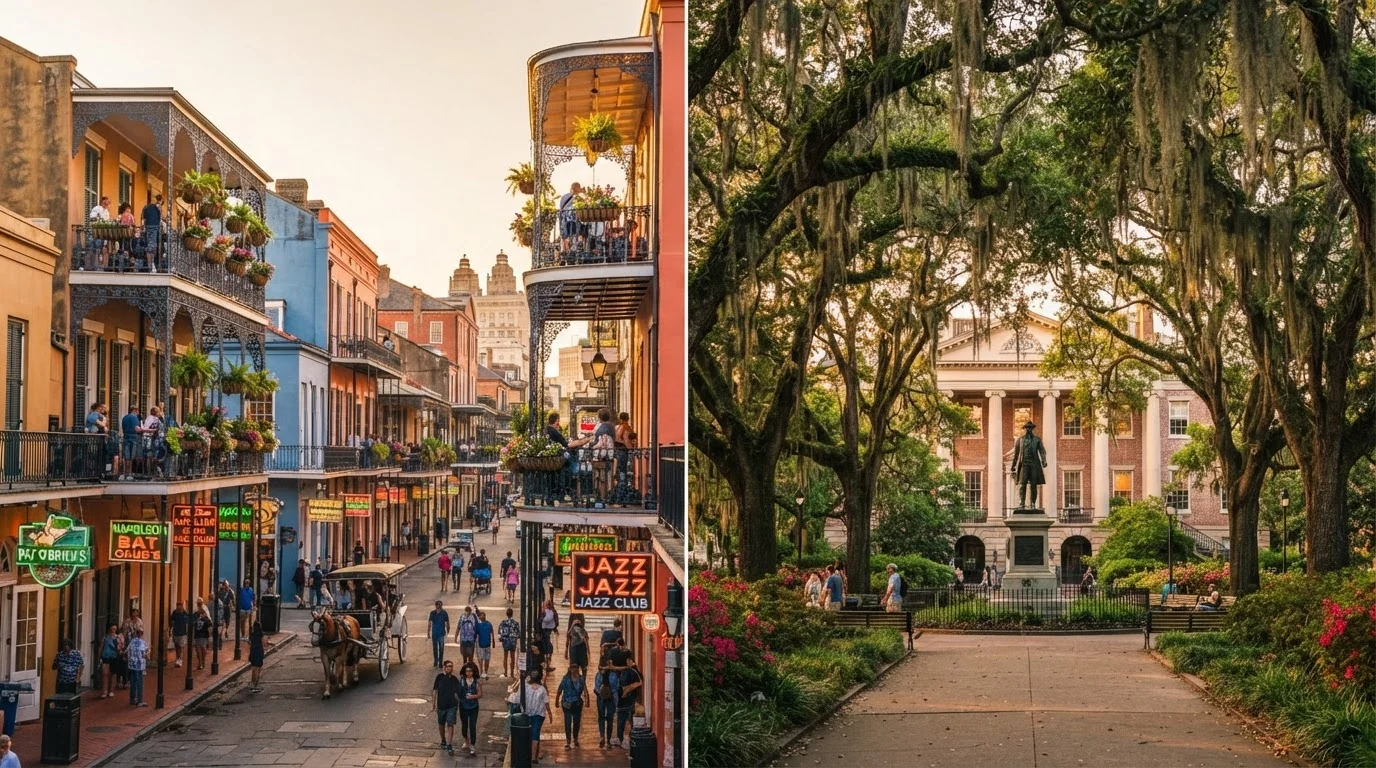 New Orleans vs. Savannah: Two Cities, Two Souls of the American South